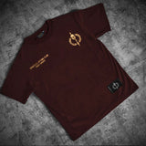 //03-SP1 | Shadow Ops T-Shirt - Burgundy (Gold Edition - Oversized) - Spartathletics