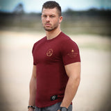Glory T-Shirt - Burgundy x Gold (Leonidas) - Spartathletics