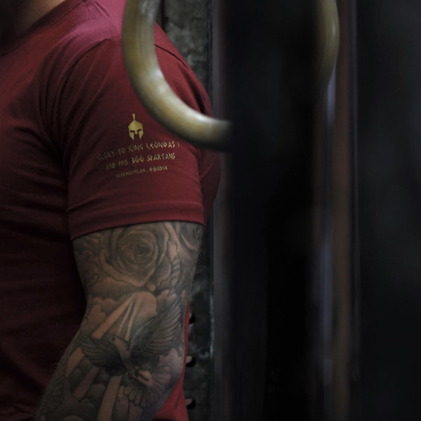 Glory T-Shirt - Burgundy x Gold (Leonidas)